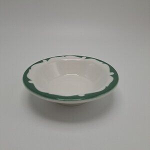 Shenango China Small Vintage Green & White Ceramic Bowl Made In USA